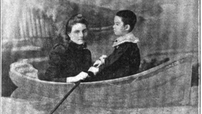 A vintage black-and-white portrait of Josephine Bracken from Wenceslao Retana’s Vida y Escritos del Dr. José Rizal, showing her with a composed expression and period attire.